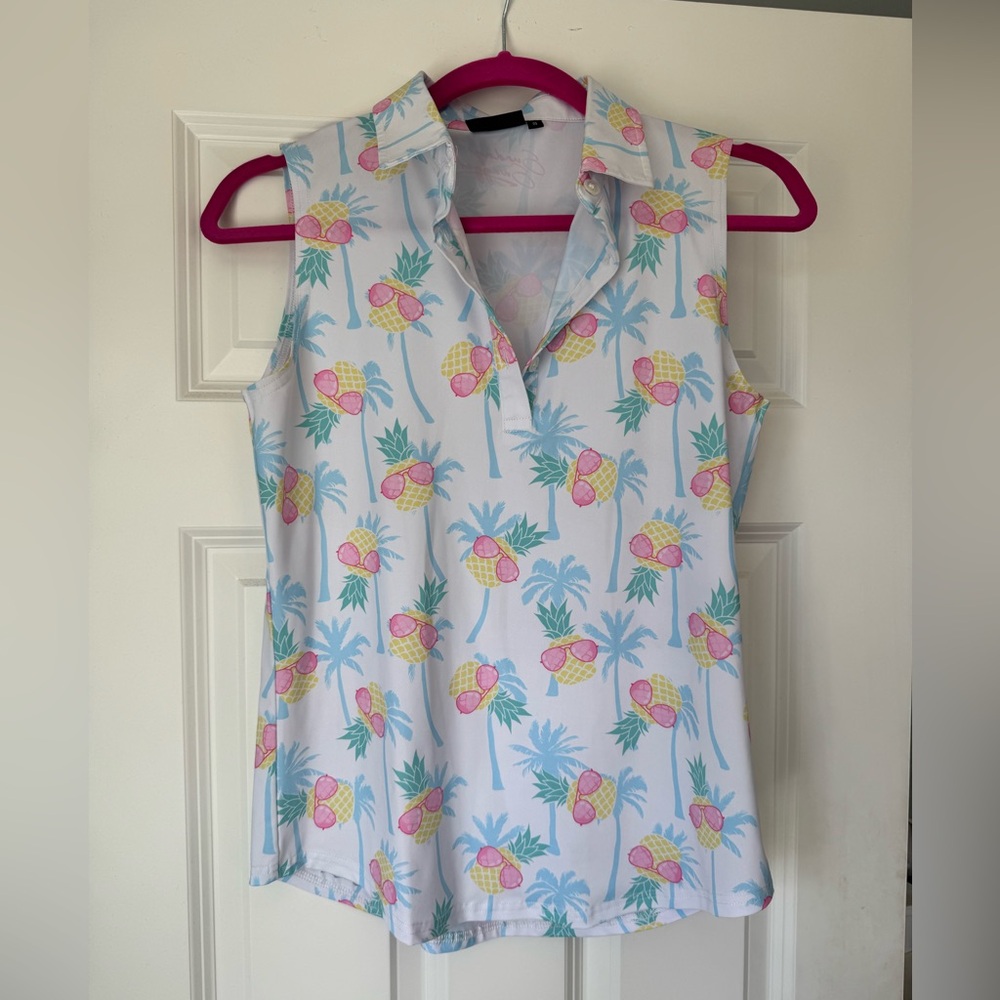 Tropical Print Golf Polo size Small- worn once